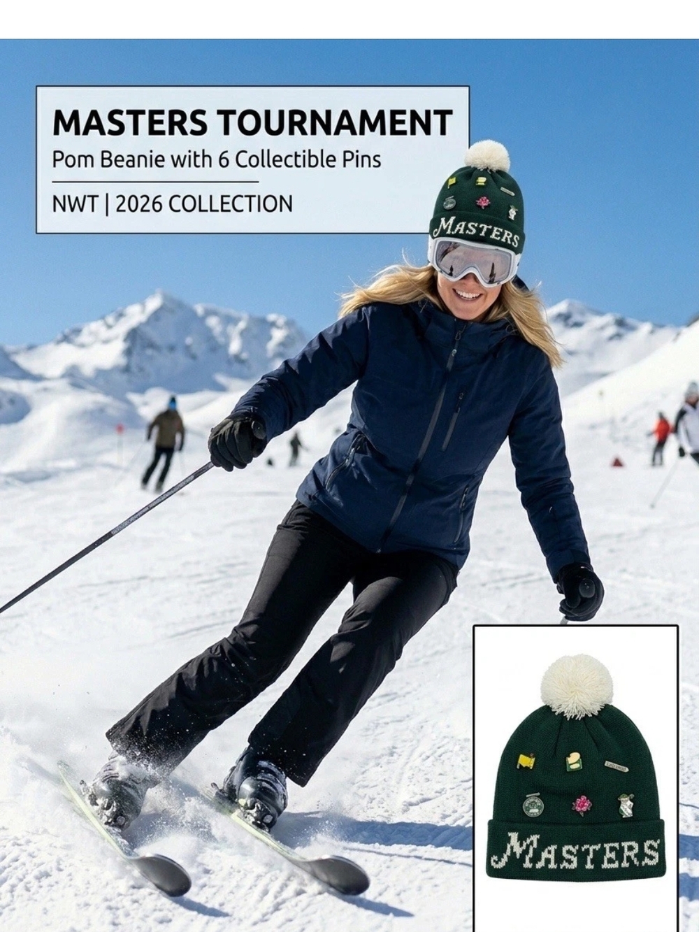 2026 Masters Ladies Fit Beanie Hat Collectible W/ Pom ANGC- NWT - Picture 3 of 7